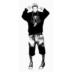 帅气不羁俊朗男孩插画