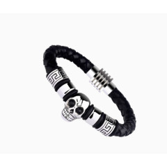 飒雅钛钢骷髅男士手链手环