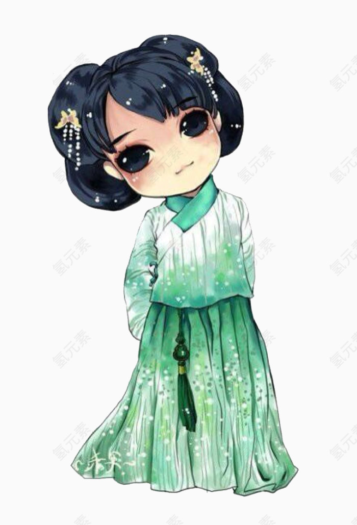 绿色古装汉服