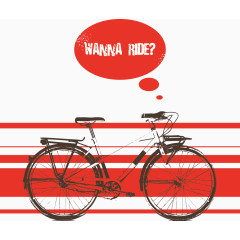 矢量老旧自行车