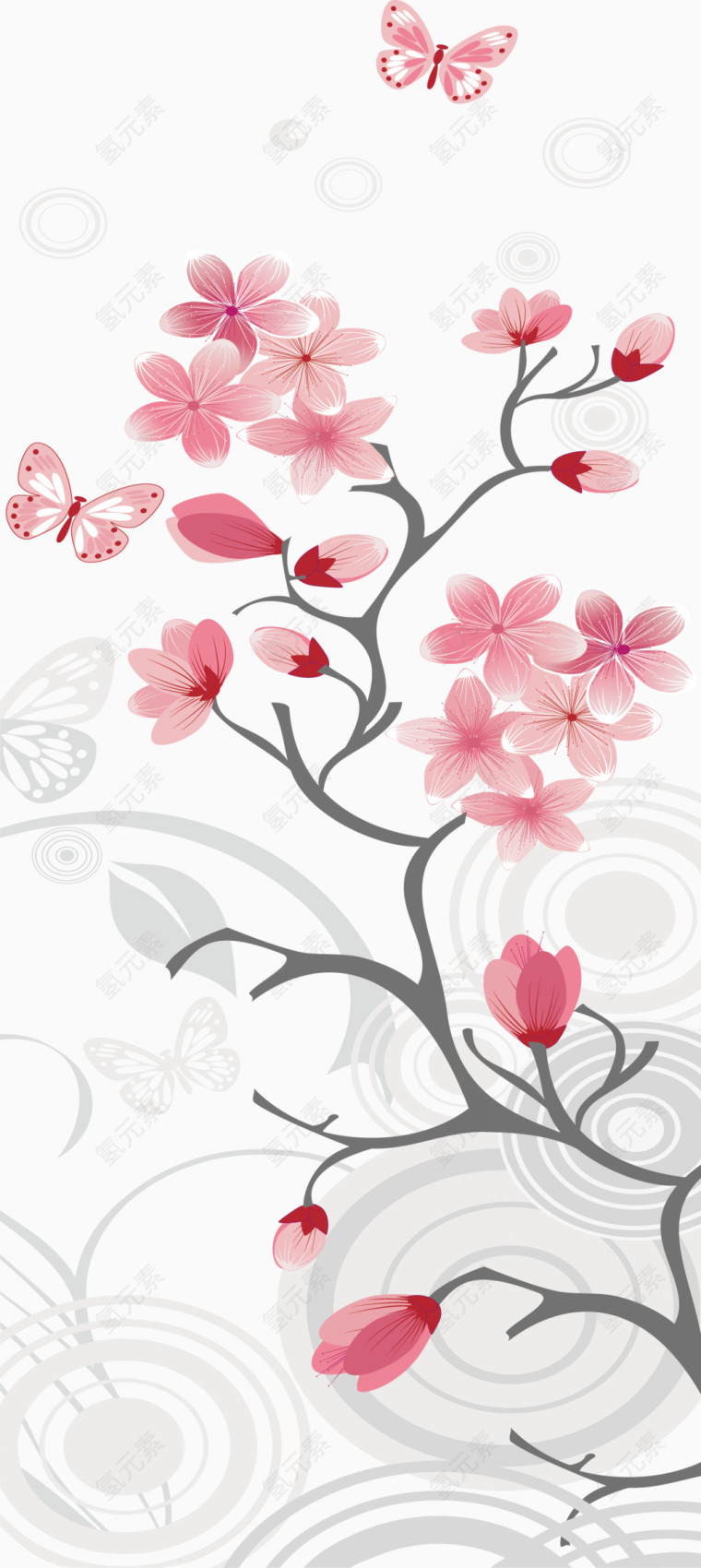日式手绘樱花
