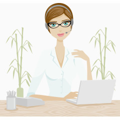 办公室美女矢量素材
