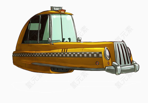 黄色悬浮汽车模型