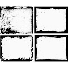 矢量水墨头像边框装饰素材