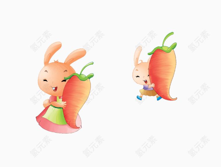 兔子抱着胡萝卜