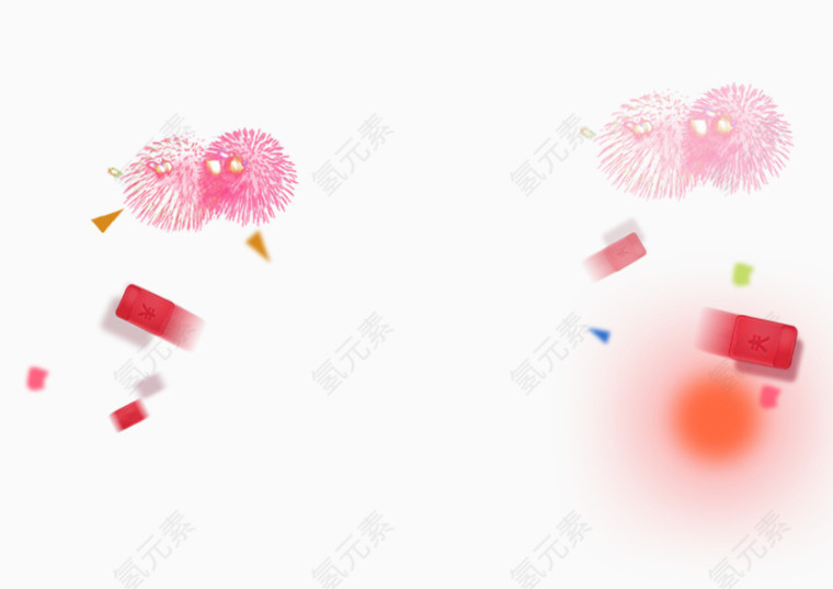 装饰 烟花 飞舞 钱包 花纹