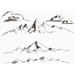 矢量山脉风景插画