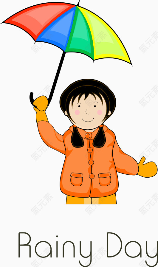 矢量打伞的女孩