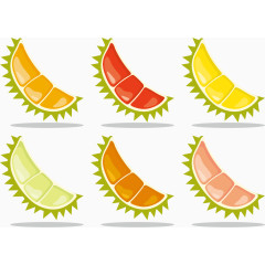 矢量图几片榴莲