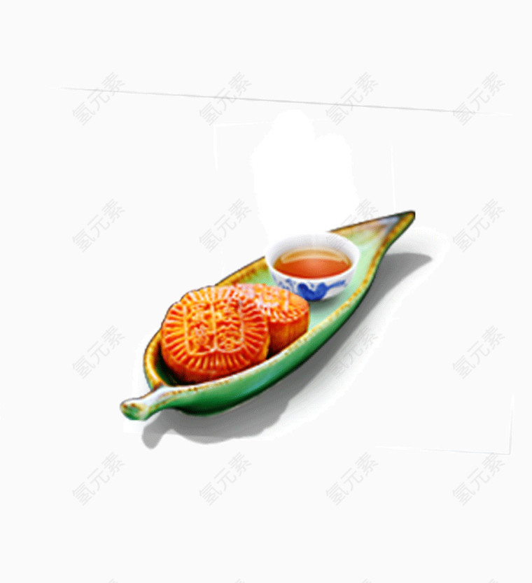 叶子碟子月饼