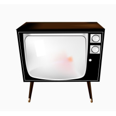 黑色的老式家用电视机