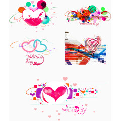 浪漫色彩心心相映背景矢量素材