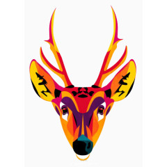 平面创意彩绘动物鹿