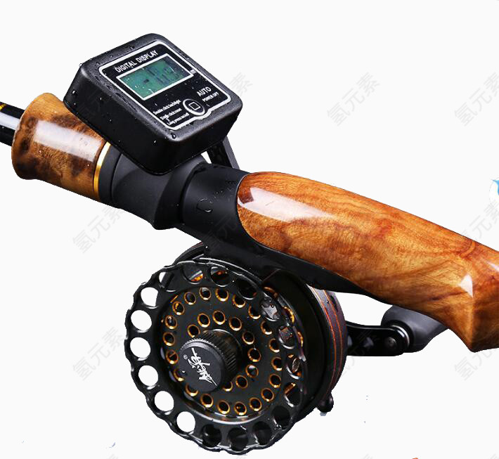 鱼竿上的渔线轮