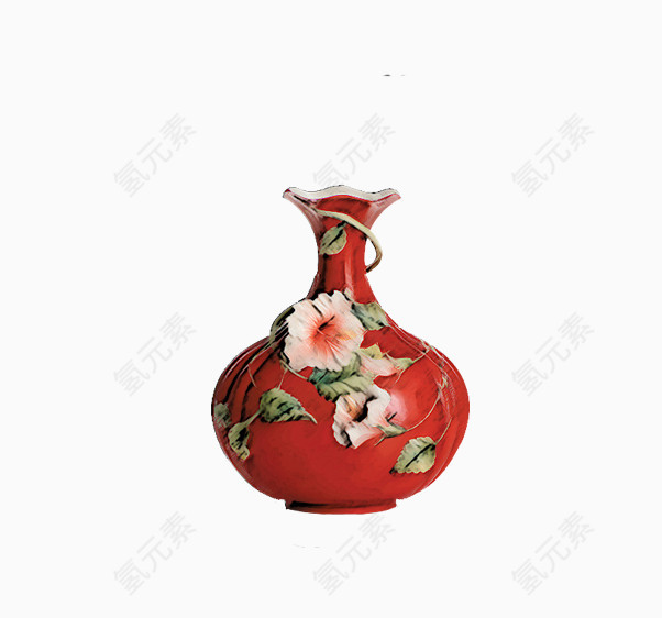红色瓷器瓶子