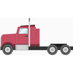 红色车头卡车元素