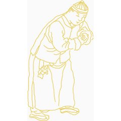 金色创意手绘拜年