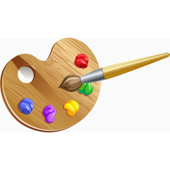 手绘画笔和画盘