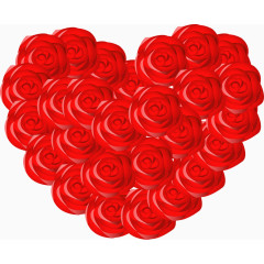 矢量手绘玫瑰花爱心