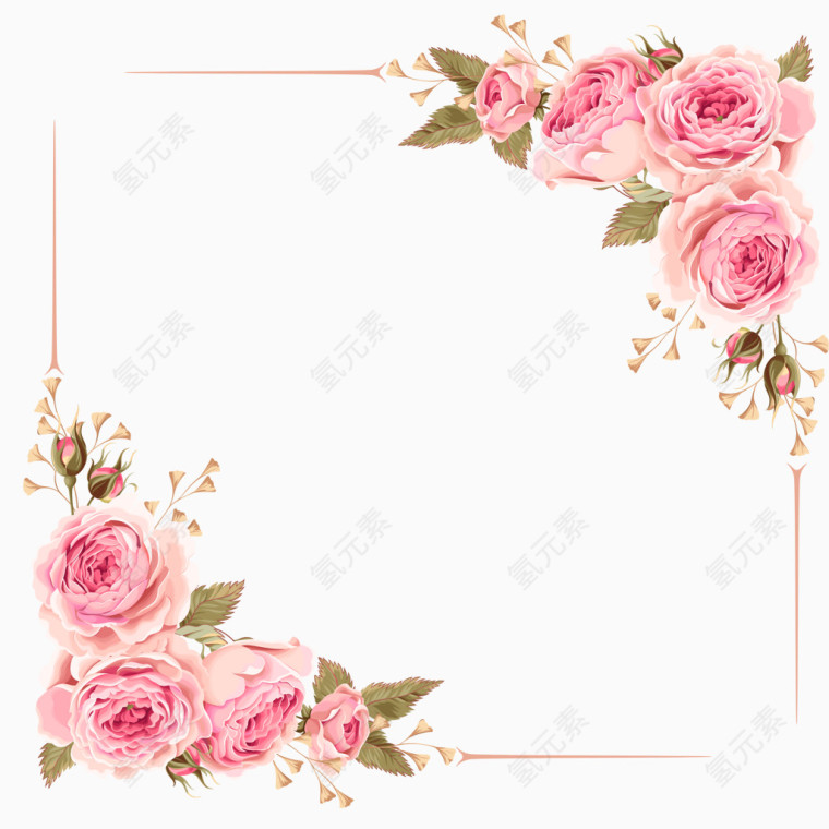 玫瑰花边框