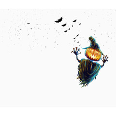 万圣节蝙蝠稻草人