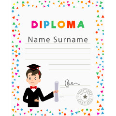 彩色三角块边框毕业证