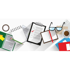 会议记录本ppt扁平化矢量素材