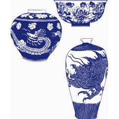 矢量青花瓷
