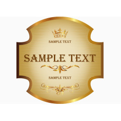 矢量标志复古标签金色