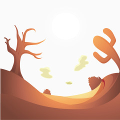 闪亮的背景沙漠与仙人掌