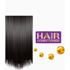 矢量图乌黑的头发