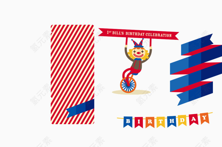 圣诞节生日派对小丑素材