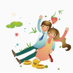 抱着女儿喝茶的爸爸