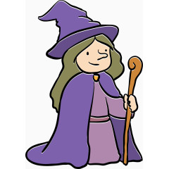 彩绘童话人物元素矢量图