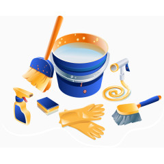 矢量清洁工具组合