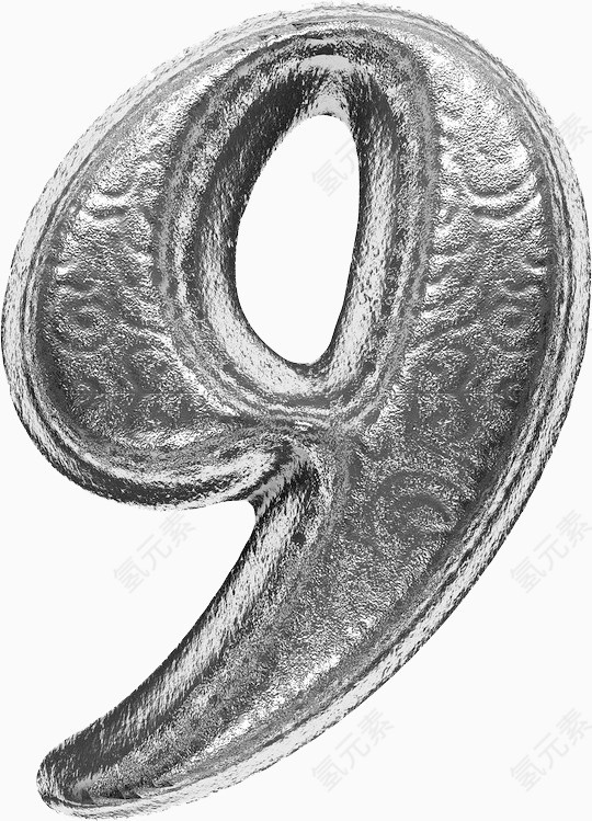 金属表面数字9免费下载