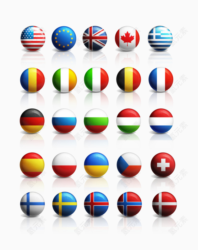 球型各国国旗汇总