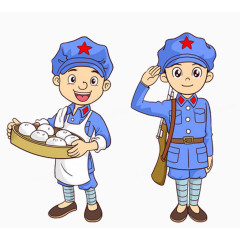 卡通居军人素材