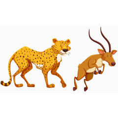 矢量猎豹捕食素材