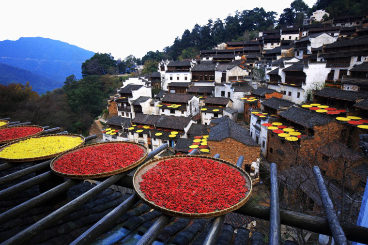 江西婺源篁岭晒秋风景大图