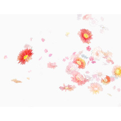 漂浮的花朵及花瓣免扣背景图