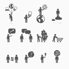 各种工作状态小人