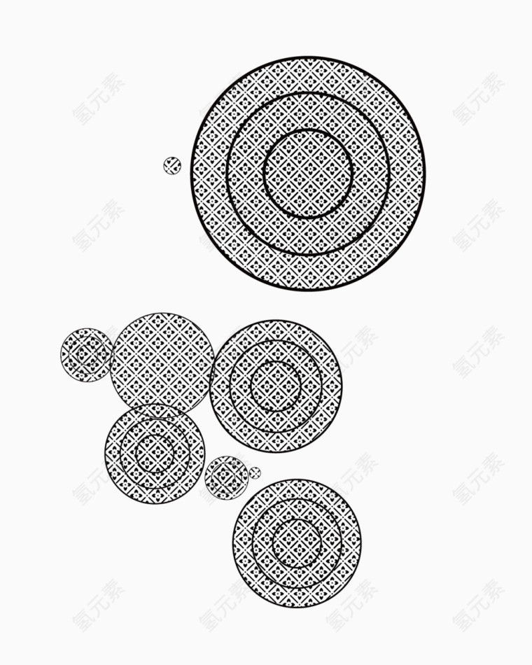 环形简约环形点缀物矢量素材