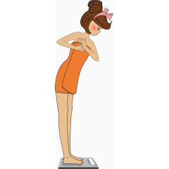 矢量手绘称体重