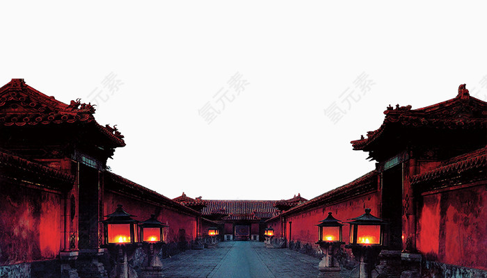 深夜的故宫免抠素材
