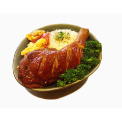 鸡腿盖浇饭素材图片