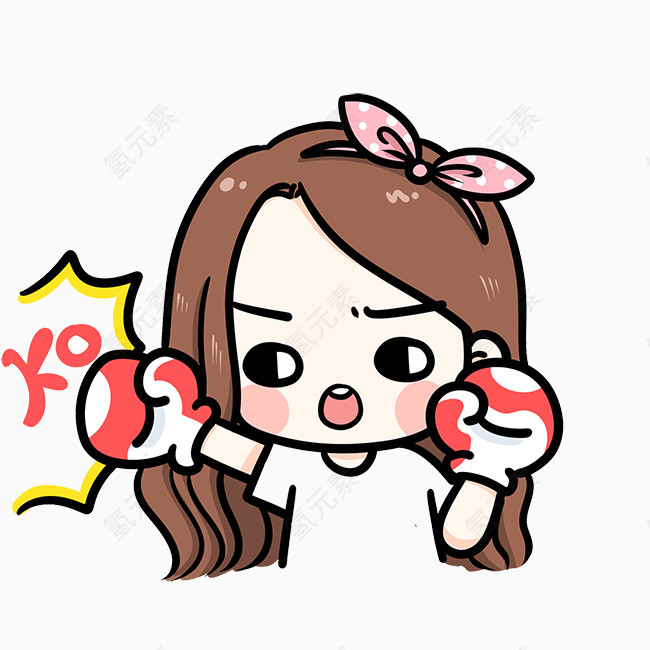 打拳击的小女孩