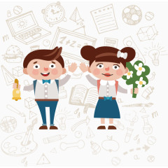 卡通学生矢量图