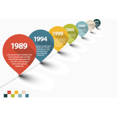 彩色时间轴商务信息图矢量素材