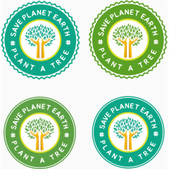 卡通种植树木图标元素